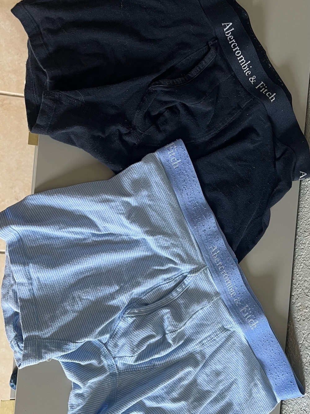 Abercrombie & Fitch Boxer Briefs - Navy & Light Blue Stripe